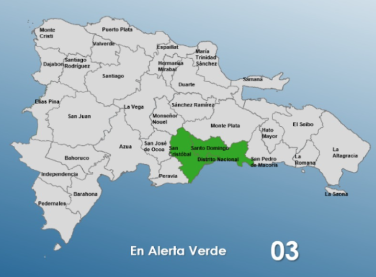 COE emite alerta verde para el Gran Santo Domingo y San Cristóbal por efectos de vaguada