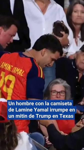 La camiseta de Lamine Yamal se cuela en un mitin de Trump en Texas